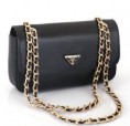 Prada Saffiano Leather Evening Bag -Black 