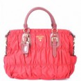 Prada Gathered Nylon Bag _Red 