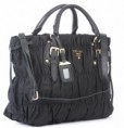 Prada Gathered Nylon Bag _Black 