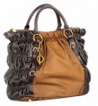 Prada Tessuto Leather Bag- Brown 